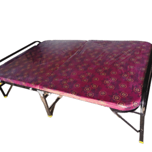 Folding Bed Single for Sleeping with Mattress | No Assembly Required | (3ft x 6ft, Red)